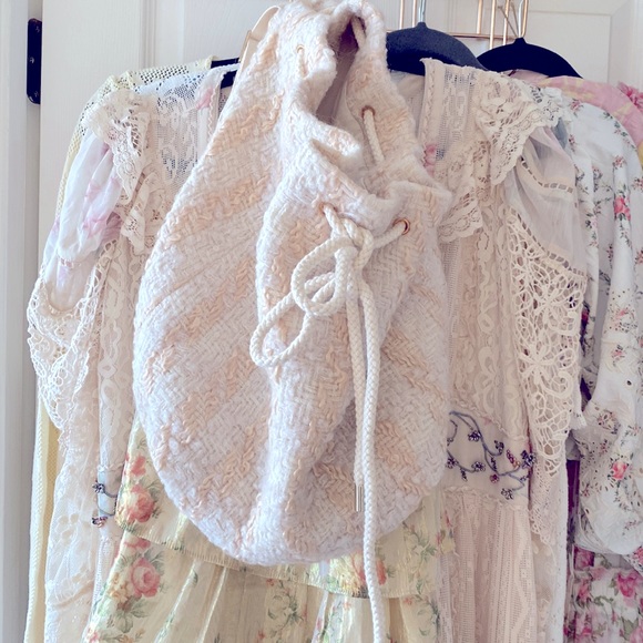 NWT Loveshackfancy Kiwi Houndstooth Backpack Bag - Picture 1 of 5